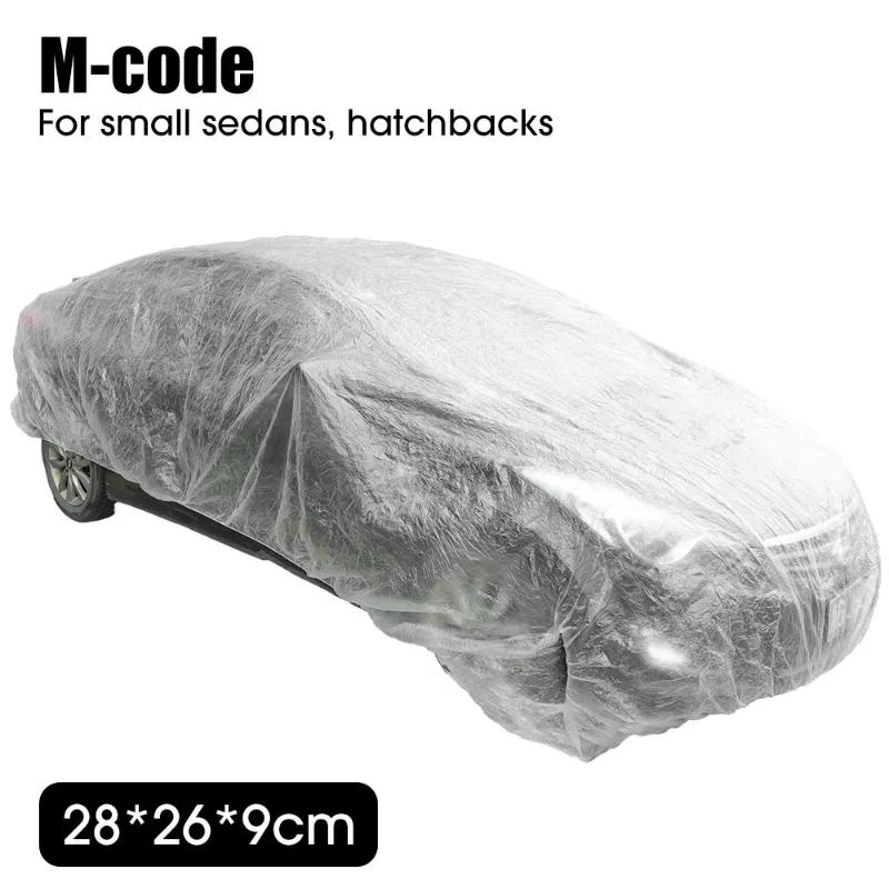 Disposable Car Cover Plastic Car Clothing Universal Rain Dust Garage Full Cover Transparent Dust Rain Protection Clothing