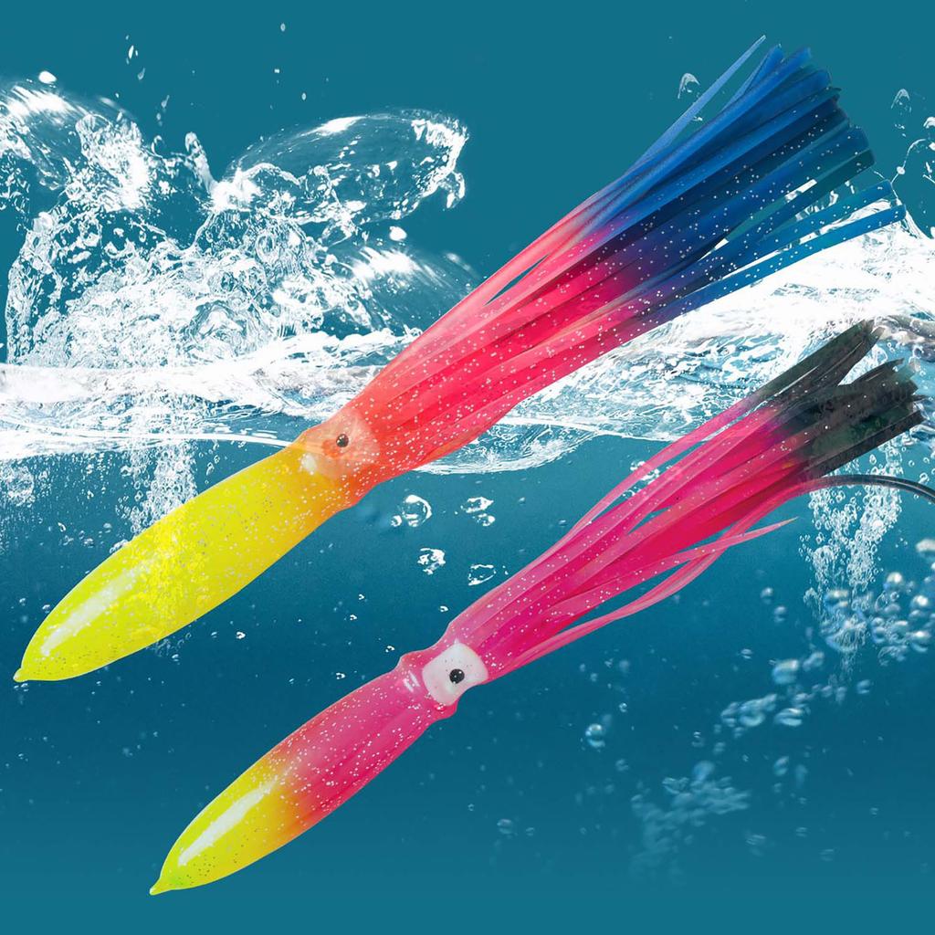 28cm32g Luminous Octopus Fishing Lure Lifelike Squid Skirt Fishing Bait Fishing Gear For Saltwater Freshwater