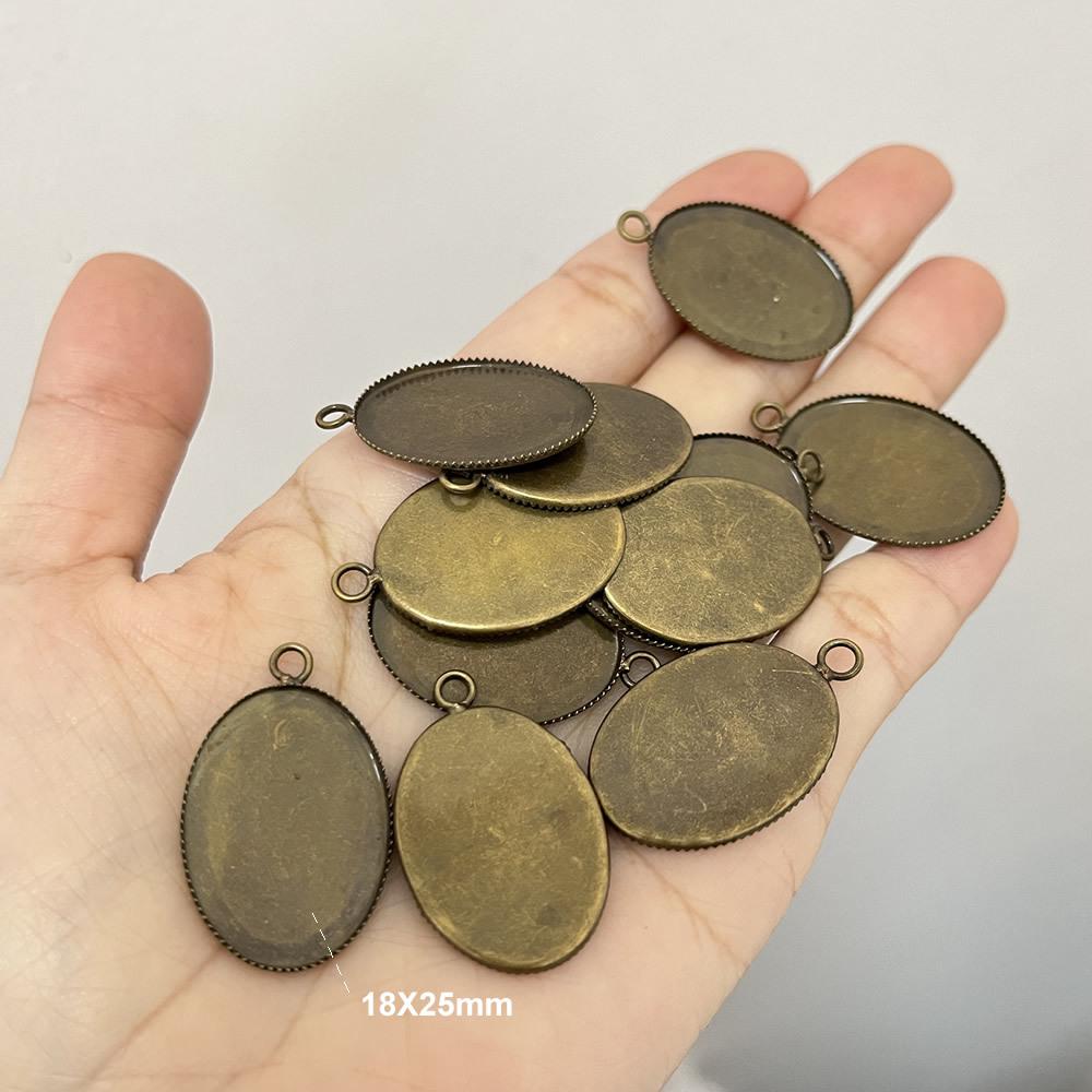 

In Stock: Brass Oval 18x25mm Pendant Base for DIY Jewelry Gem Settings