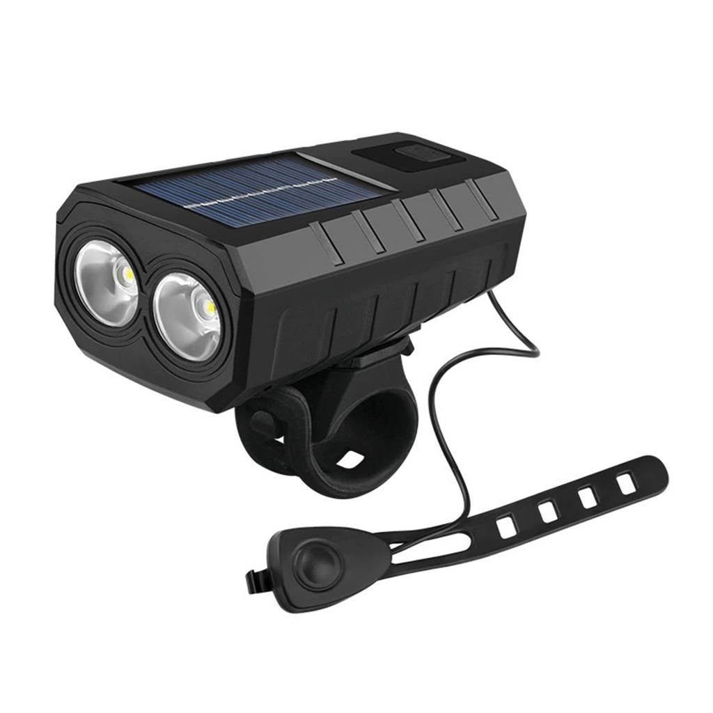 Multi-Functional Bike Headlamp – Solar Rechargeable, Electric Horn, Outdoor & Night Cycling Light for Safe Riding