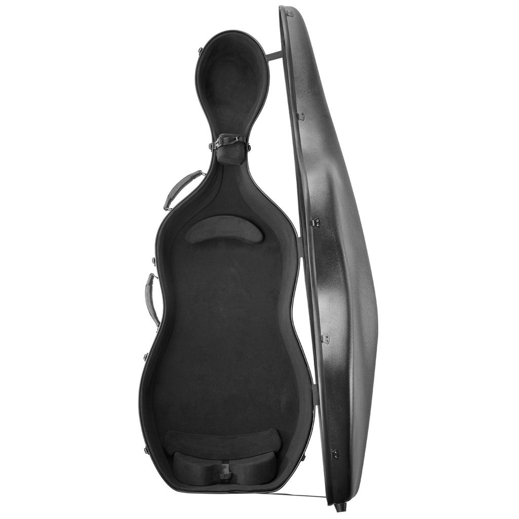 VEVOR 4/4 Full Size Cello Case, Composite Carbon Fiber, Lightweight Portable Travel Carrying Bag, with Plush Lining, Dual Shoulder Straps