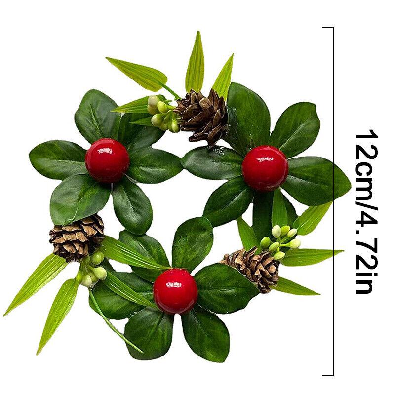 Jul Vindu Bær Furu Liten Krans Hengende Dekorasjoner XMAS Hjem Girlander