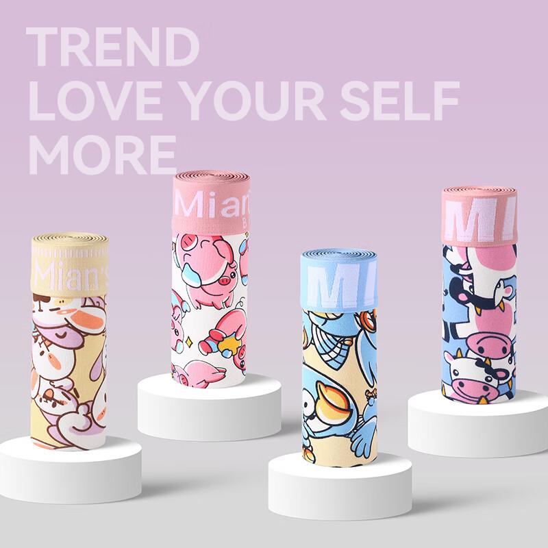 Nanjiren Men's Cotton Cartoon Boxer Briefs