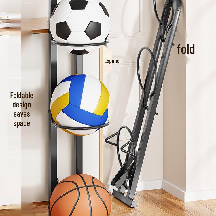 Foldable Multi-layer Sports Ball Storage Rack for Home
