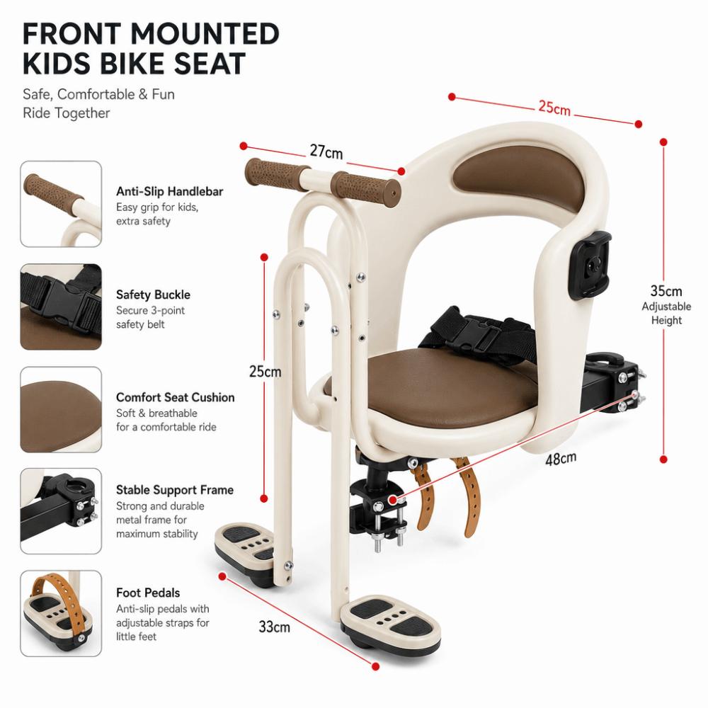 Armrest Child Bicycle Seat Front-Mounted Front Child Seat for MTB Child Safety Seat  Cycling