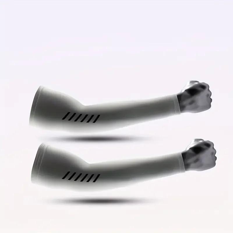 Arm Sleeves, UPF50+ UV Protection Compression Ice Silk Cooling Breathable Anti-Slip Men Women Cycling Outdoor Sports