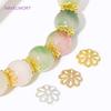 Wholesale 6mm 8mm 10mm Beads Caps 14K/18K Gold Plated Brass Hollow Flower Bead Caps For DIY Bracelet Jewelry Making Accessories