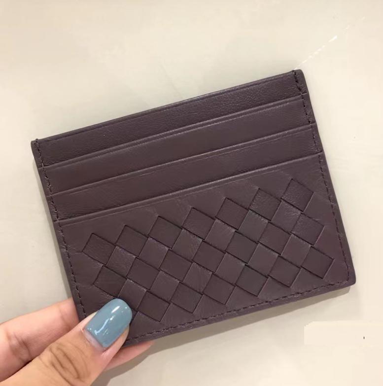 Aus Schaffell gewebter, ultradünner Kartenhalter aus echtem Leder mit mehreren Steckplätzen für den tragbaren Ausweishalter für Herren im Business-Stil, Mini-Kartentasche