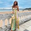 European and American Summer New Suspender Plant Flower Print Casual Vacation Waist Dress Women
