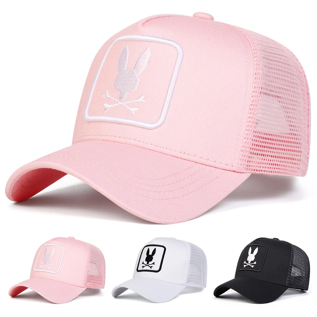 Unisex Rabbit Head Embroidery Baseball Net Caps Spring Summer Outdoor Adjustable Casual Hats Dad Hat Sunscreen Hat