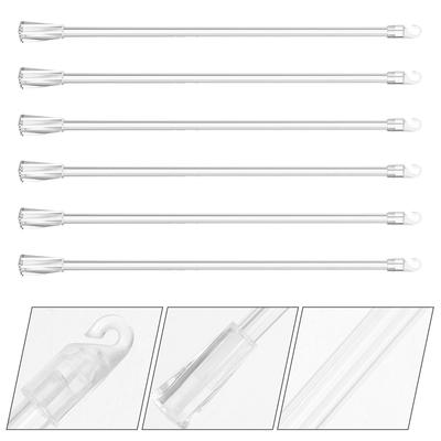 6Pcs Curtain Blind Rod Tilt Wand 19Inch Clear Plastic Vertical Blind Replacement Parts Smooth Operation Universal Hook for DIY