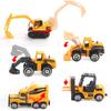 10 In 1 Construction Toys Truck Storage Die-Cast Vehicle Transporter Car Set Excavator Dump Truck Digger Backhoe For Kids Gift