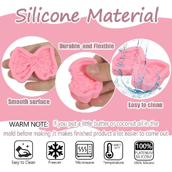 3 Pcs Exquisite Bow Chocolate Silicone Molds Cute Three-Dimensional Bow Cake Decoration Fondant Molds, for Birthday Party Cupcake Toppers Cookies