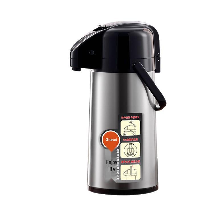 Giant Press-Type Hot Water Kettle with Large Capacity, Double-Tube Glass Liner for Household or Tea Room