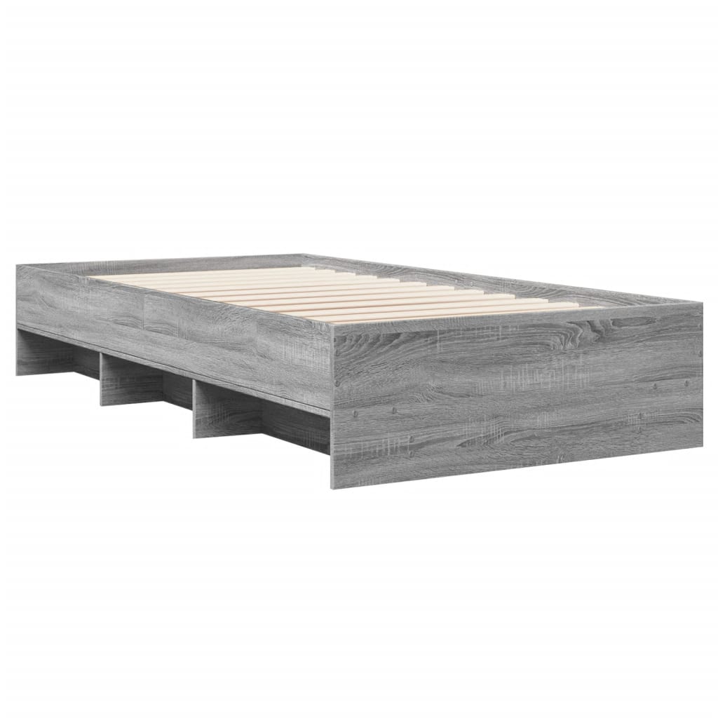 Bed Frame Grey Sonoma 75 x 190 cm Particleboard
