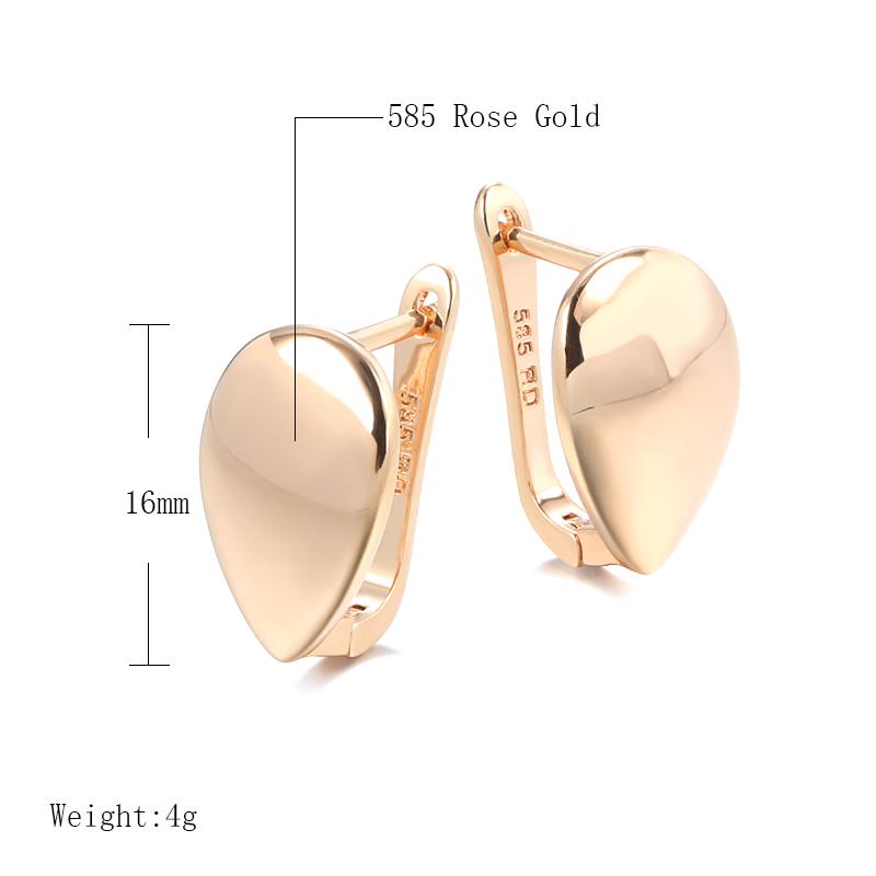 Glossy Dangle Earrings  Rose Gold Color Simple Water Drop Earrings For Women High Quality Daily Fine Jewelry