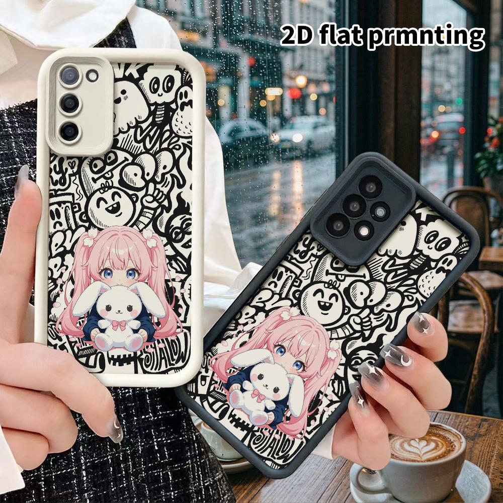 Phone Case: 2D Flat Samsung Galaxy A34 A35 M05 M06 S20 S22 S21 FE Plus 5G Protective Case, 2D Girl, Christmas and Halloween Gifts