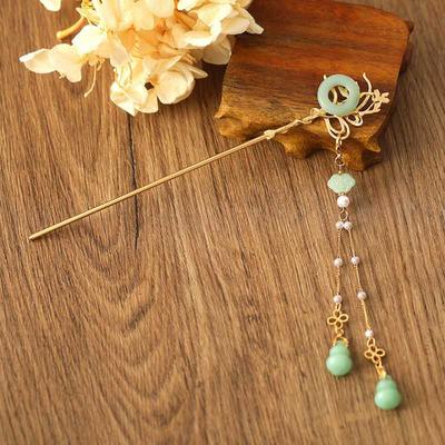 Court Hair Clasp Glaze All-Match An Fu Lu Clasp Ping Chinese Clothing Hairpin Classical Antiquity Hair Hair Accessories Headdress Han