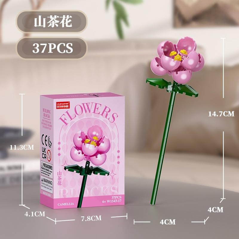 Bouquet Flower Mini Particle Blocks Flowers Model Micro Building Bricks Creative Desk Decor For Adults Toys for Children