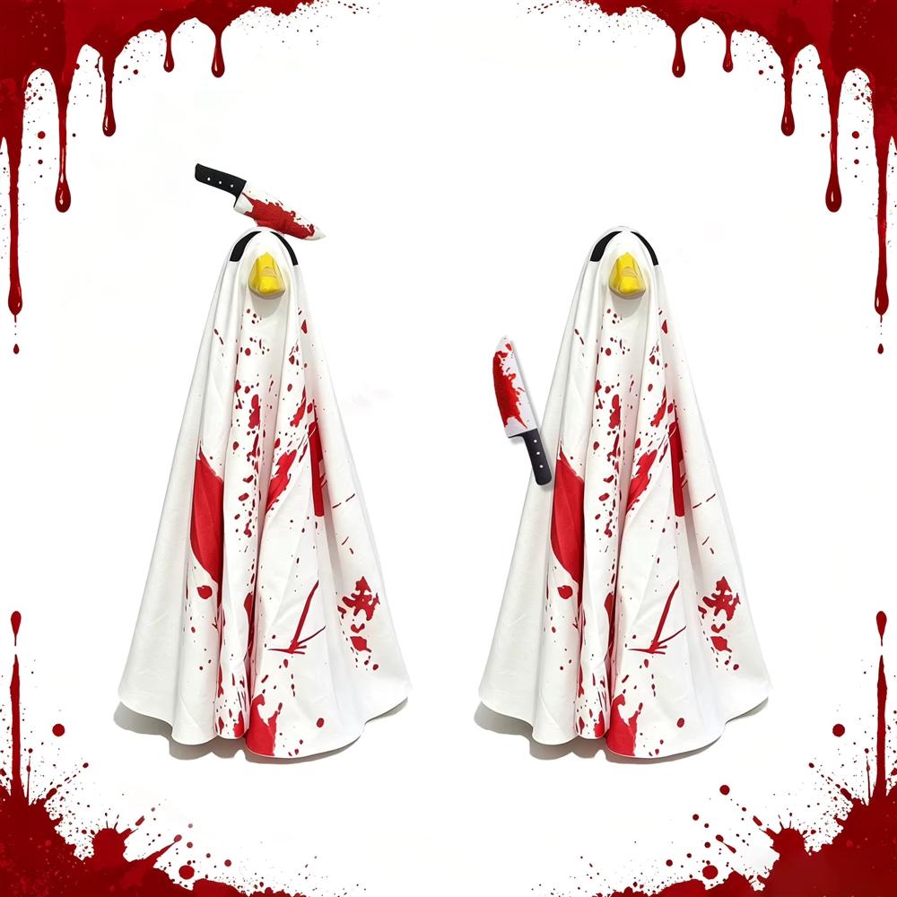 AL692573830992 Best Seller Halloween White Goose Costume Outdoor Ghost Porch Clothes 23 Inch Lawn Plastic Hat Cloak Polyester