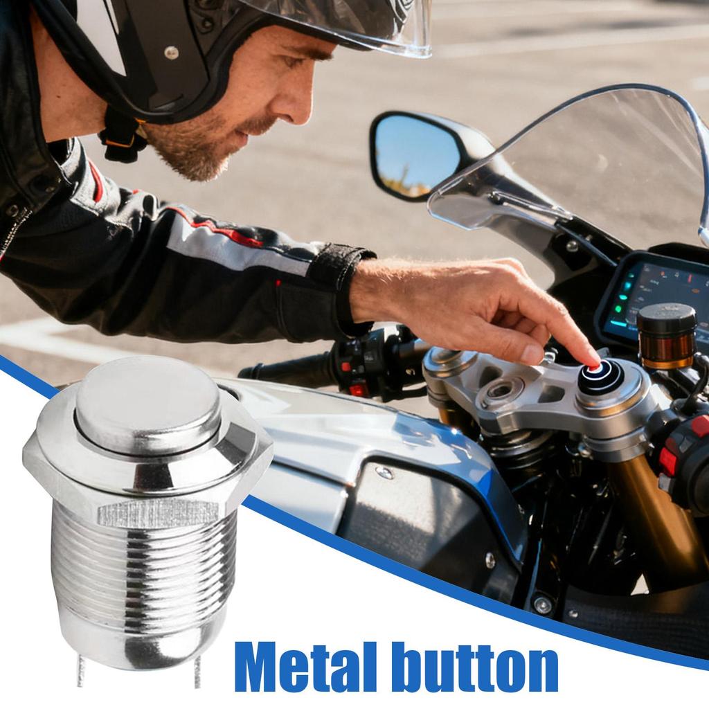 Push Button 12mm Self-Resetting Multifunctional Start Metal Momentary Push Button On Off For Home Electronics Workshop Equipment