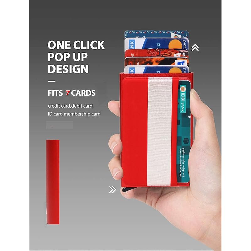 Stealodeal Metal Rfid Blocking Pop Up Credit Or Debit Card Holder Case For Men & Women (Advance-Red) красный