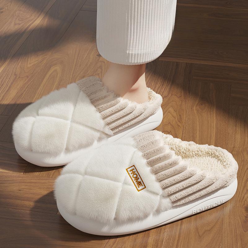 

Теплые тапочки женские толстые мягкие подошвы меховые шлепанцы зимние нескользящие пены с эффектом памяти домашняя обувь для мужчин легкие домашние тапочки