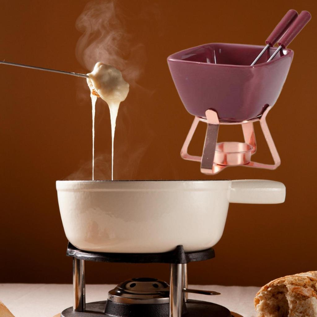 Chocolate Fondue Pot Butter Heater Small Kitchen Appliances Creative Hotpot with 2 Forks