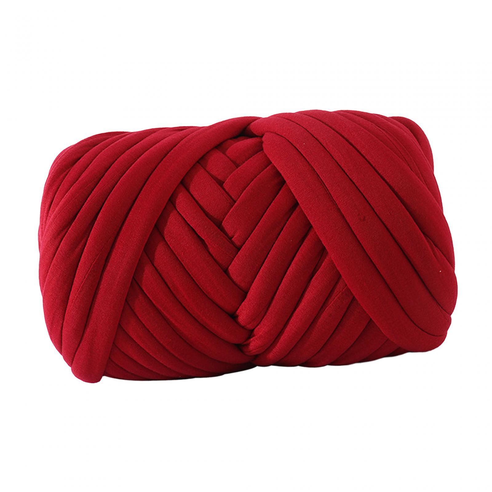 

Толстая пряжа Объемная пряжа Гигантская шерстяная пряжа Мягкая пряжа Объемная гигантская пряжа для вязания крючком коврика Плед Подстилка для домашних животных Макраме красный