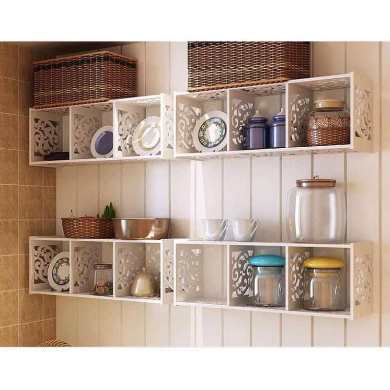 Shelf Creative Storage Wall Mounted Grid Rack Bedroom Nightstand Decorative