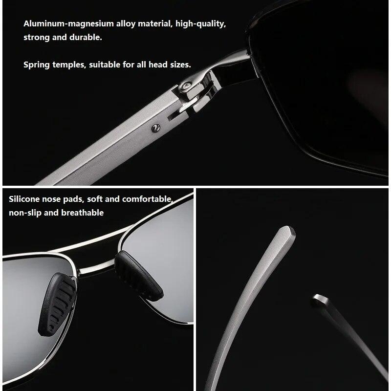 Men Vintage Metal Sunglasses Aluminum Magnesium Frame UV400 Anti Glare Driving Sun Glasses Fashion Eyewear for Men