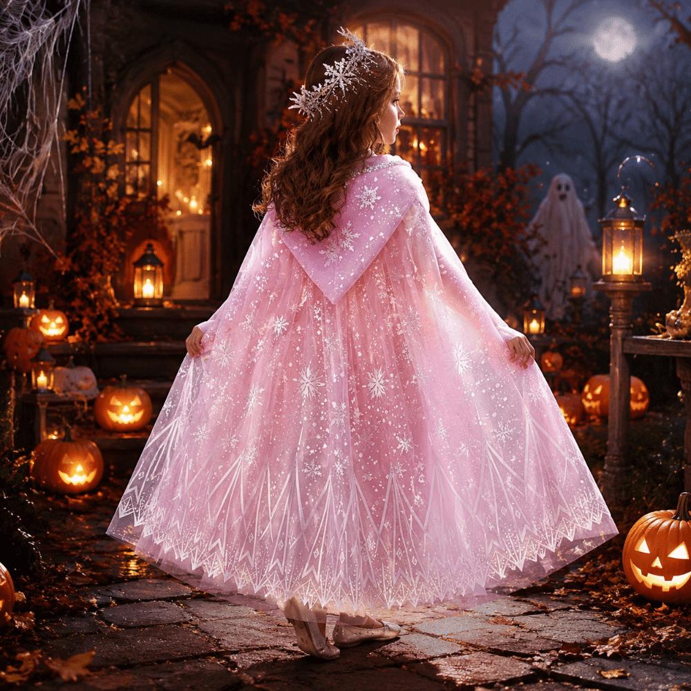 Sequined Children Cloak Shiny Shawl Girls Hooded Cloak Fairy Cosplay Costume Cape Halloween Party