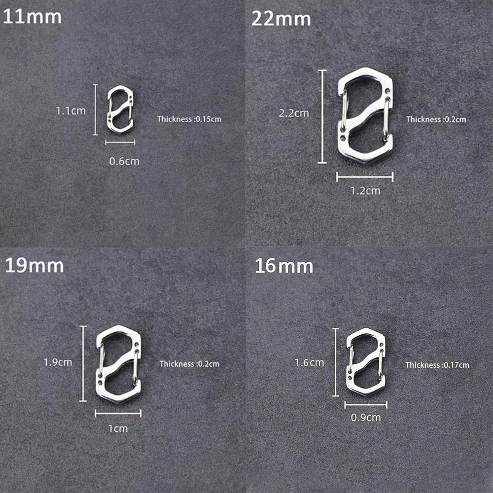 Jewelry Accessories 10PCS Stainless Steel Backpack Buckle S Type Handmade Carabiner with Lock Silver Necklace Clasps