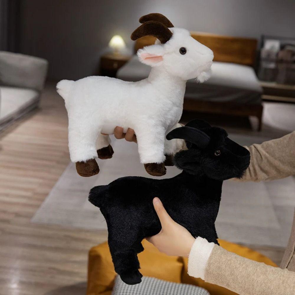 30/40cm Baby Goat Plush Doll Cute Animal Horned Sheep Plush Toys Doll Toys   Kids Gift