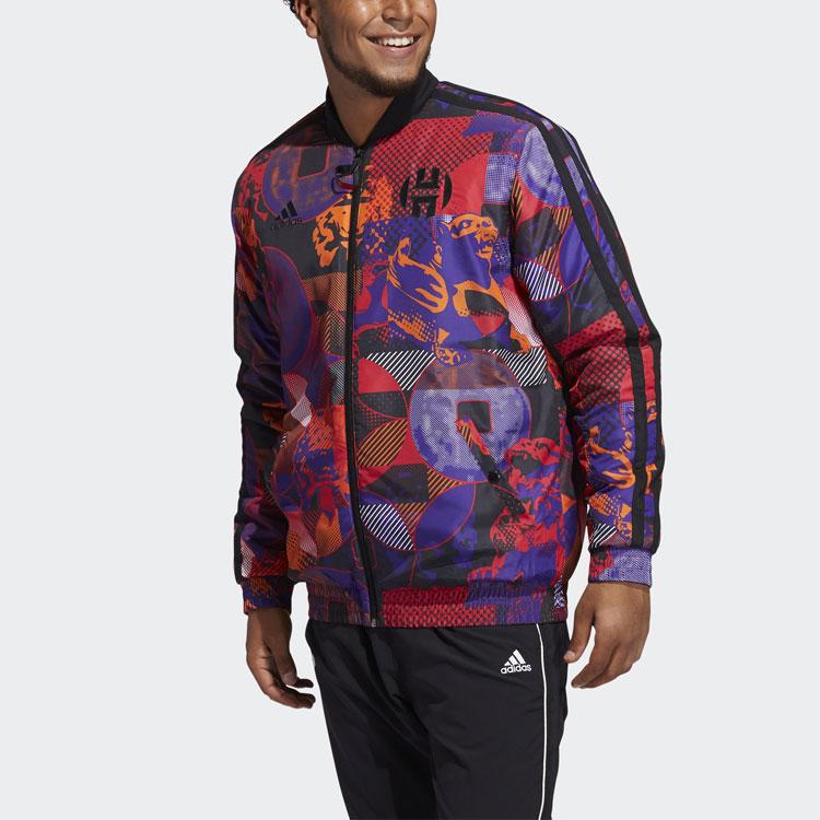 adidas Mic Harden Jacke Basketball-Print Baumwollmantel Winter Herrenjacke Mehrfarbig GQ2832