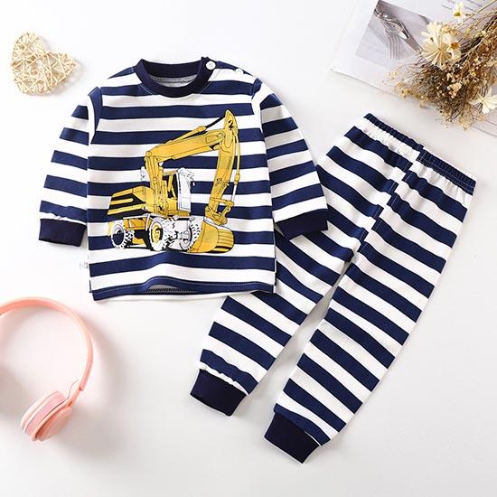 Pantaloni invernali per bambini a maniche lunghe o collo T-shirt Set pantaloni larghi casual da 2 pezzi in cotone con stampe di cartoni animati