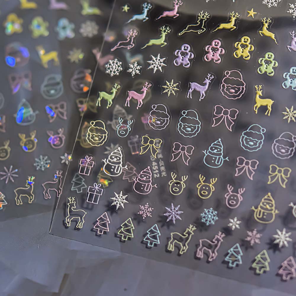 5D  Christmas Nail Sticker Nail Accessories Xmas Nail Decoration  Winter