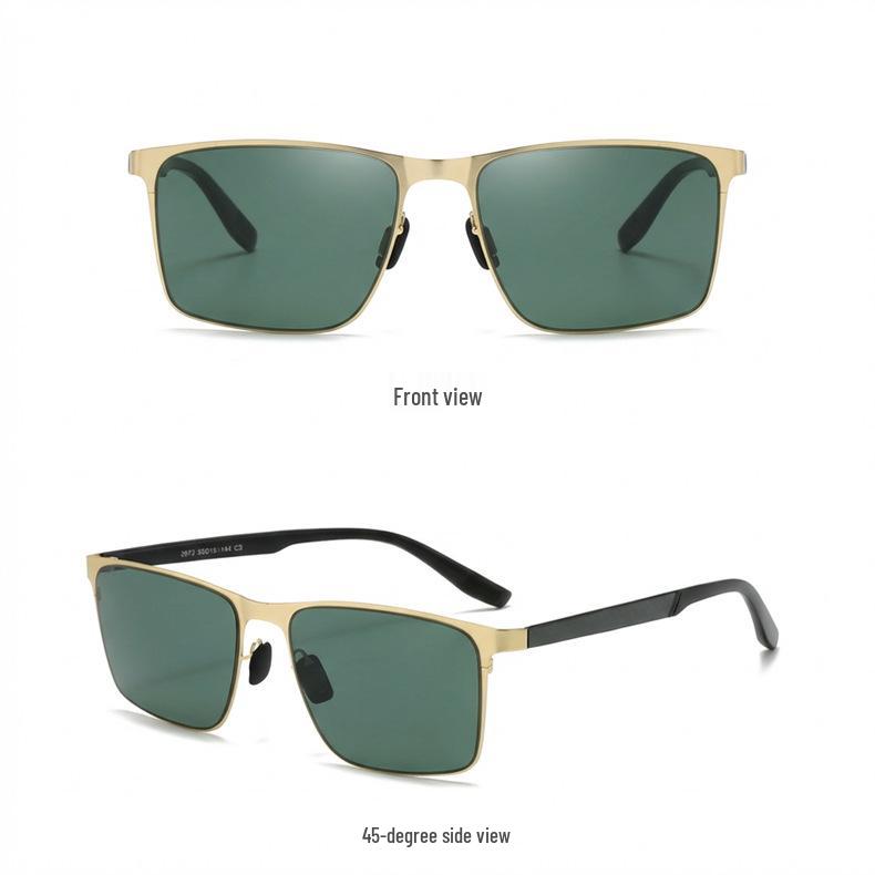 2026 Men's European & American Fashion Square Frame Polarized Sunglasses - Outdoor Driving & Sun Protection