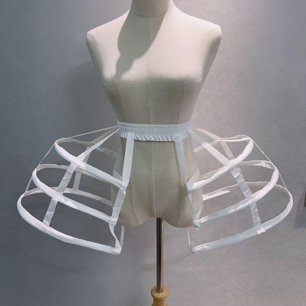 Women's Baroque Pannier Petticoat Victorian Bustle Cage Hoop Skirt Underskirt Crinoline Cosplay Vintage