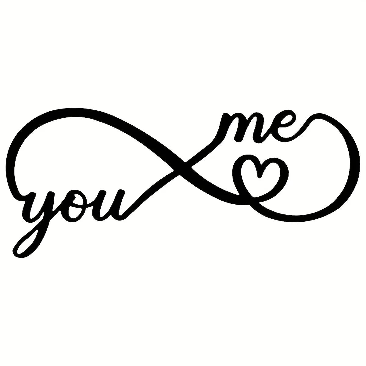 Геометрический Бесконечное Сердце Металлический Декор Стены Стильный Черный Знак Для Дома — фото 3