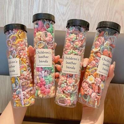 20PCS Box Baby Mädchen Mini Haarbänder Pferdeschwanz Halter Krawatte Seil Mode Haar Zubehör Candy Farben Haar Krawatten