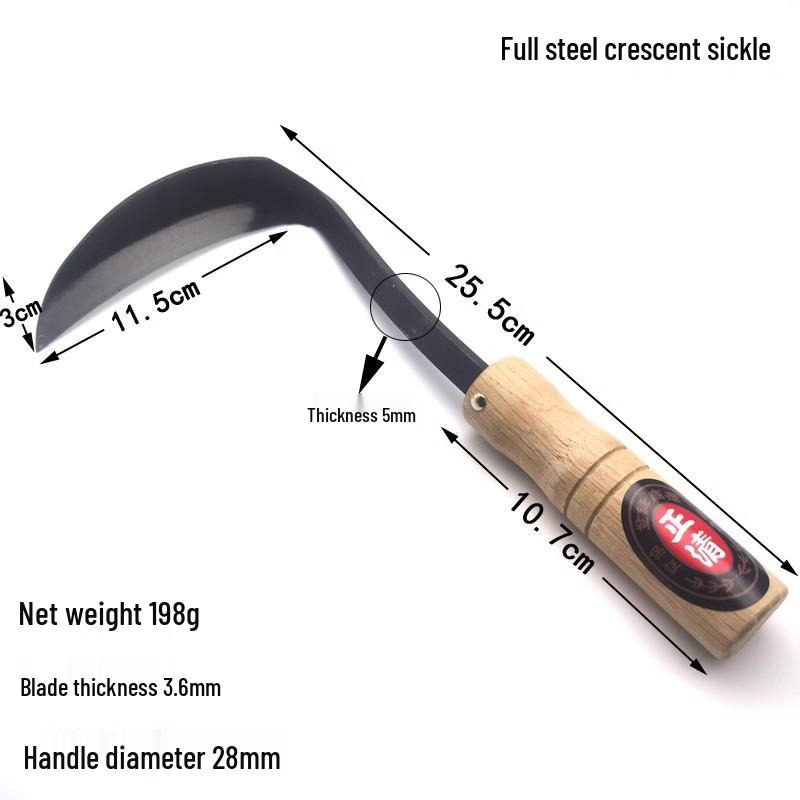 Steel Long Neck Bent Handle Crescent Sickle Hoe