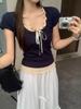 Women's 2025 Summer Ballet Style Off-Shoulder Slim Fit Short Sleeve Top