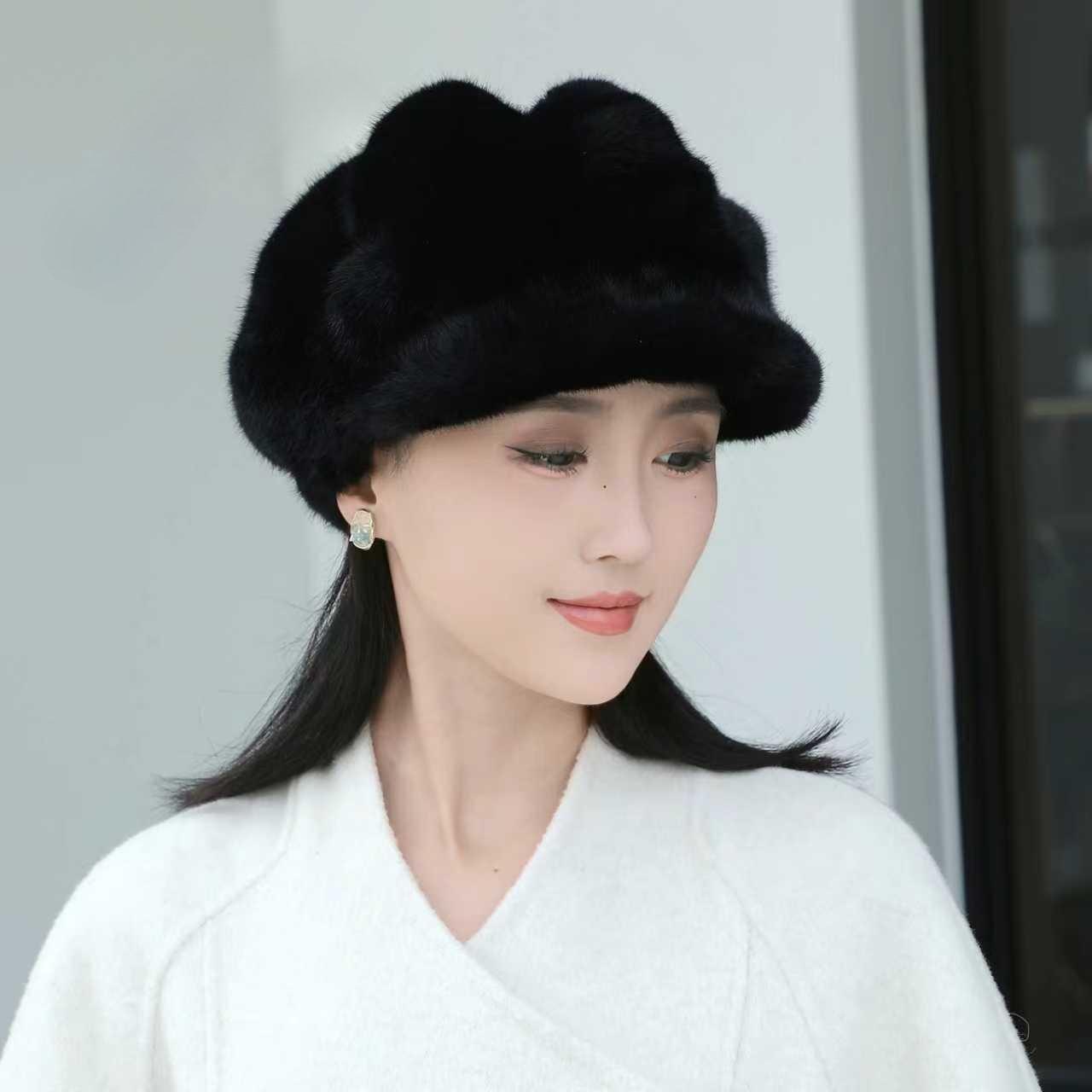 

Осень и Зима Новый Берет Облако Теплый Иностранный Имитация Норки Модные Утолщенные Универсальные Женские Шляпы One size чёрный