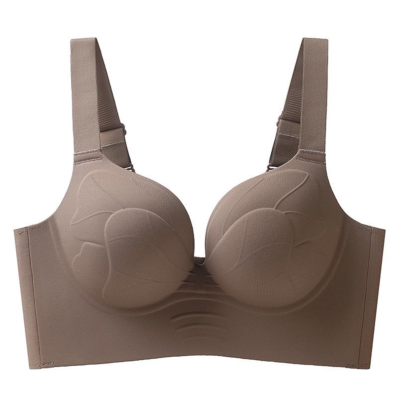 Large Size Push Up Bra Women's Thin Underwear Women's Full Cup Bra No Steel Ring Bra Adjustable Anti Sagging Bra