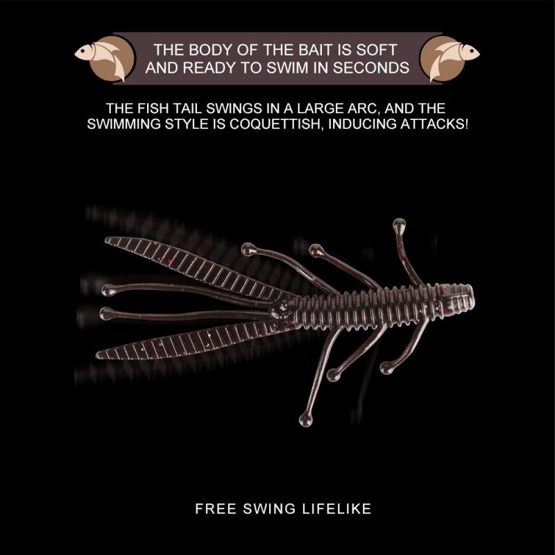 8cm Soft Shrimp Lure Bass Pike - Realistic Artificial Bait 30pcs Pack 2.6g 5 Colors