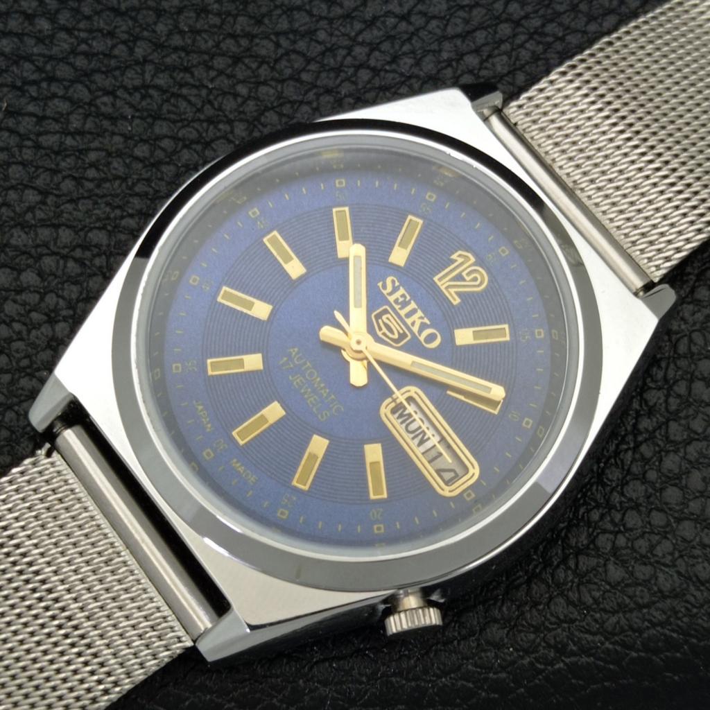 REFURBISHED VINTAGE SEIKO 5 AUTOMATIC JAPAN MENS BLUE COLOR DIAL WATCH A500161-2 R151a-a500161