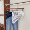 Кружевная отделка, откидной клапан на ягодицах, женская юбка-фартук в корейском стиле пэчворк 2025 с треугольным платком, многослойный подол