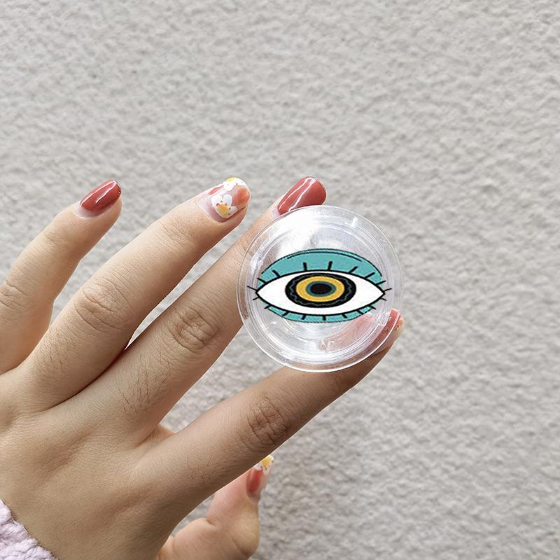 Türkischer Glücksbringer Blauer Nazar-Auge Abstrakter Handygriff Tok Ständer Halter Transparent Griptok für iPhone 13 Samsung Huawei Xiaomi Halterung