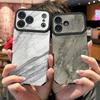 Personalized Marble Printed Vertical Grain Leather Soft Silicone Phone Case Back Cover with Camera Lens Full Protection for iPhone 17
